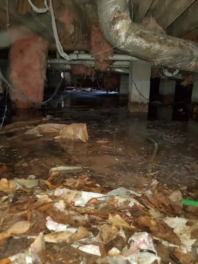 Crawl space flood assessment for Commercial Water Damage Restoration in Weston